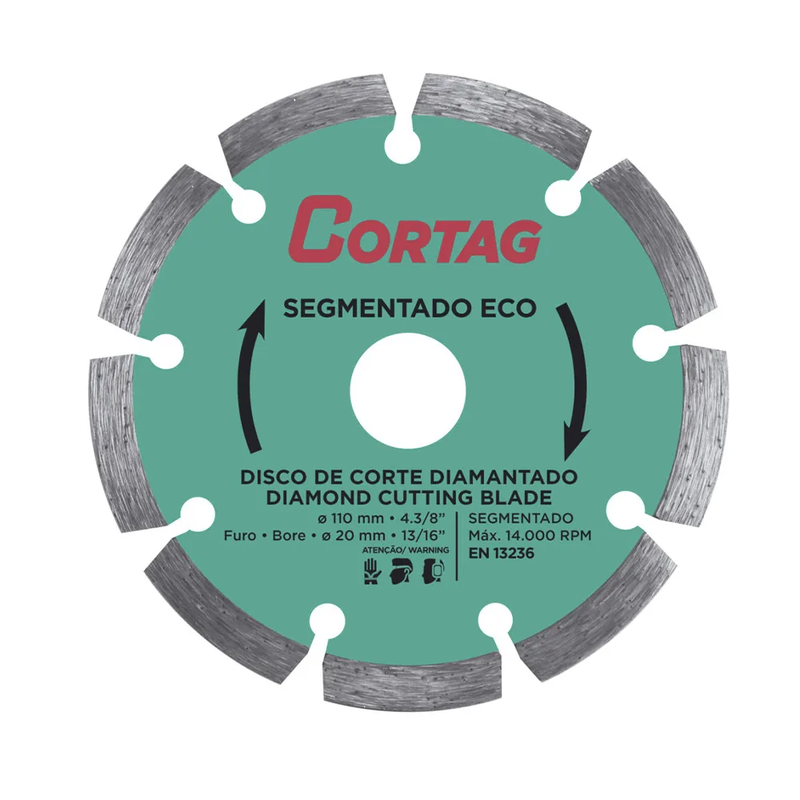 Disco Diamantado Segmentado Eco 110 mm Cortag